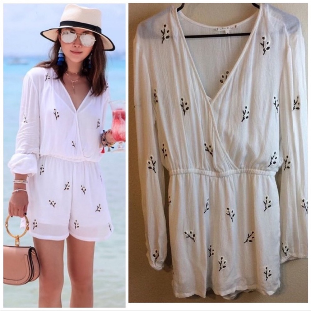NWOT Willow & Clay white embroidered romper